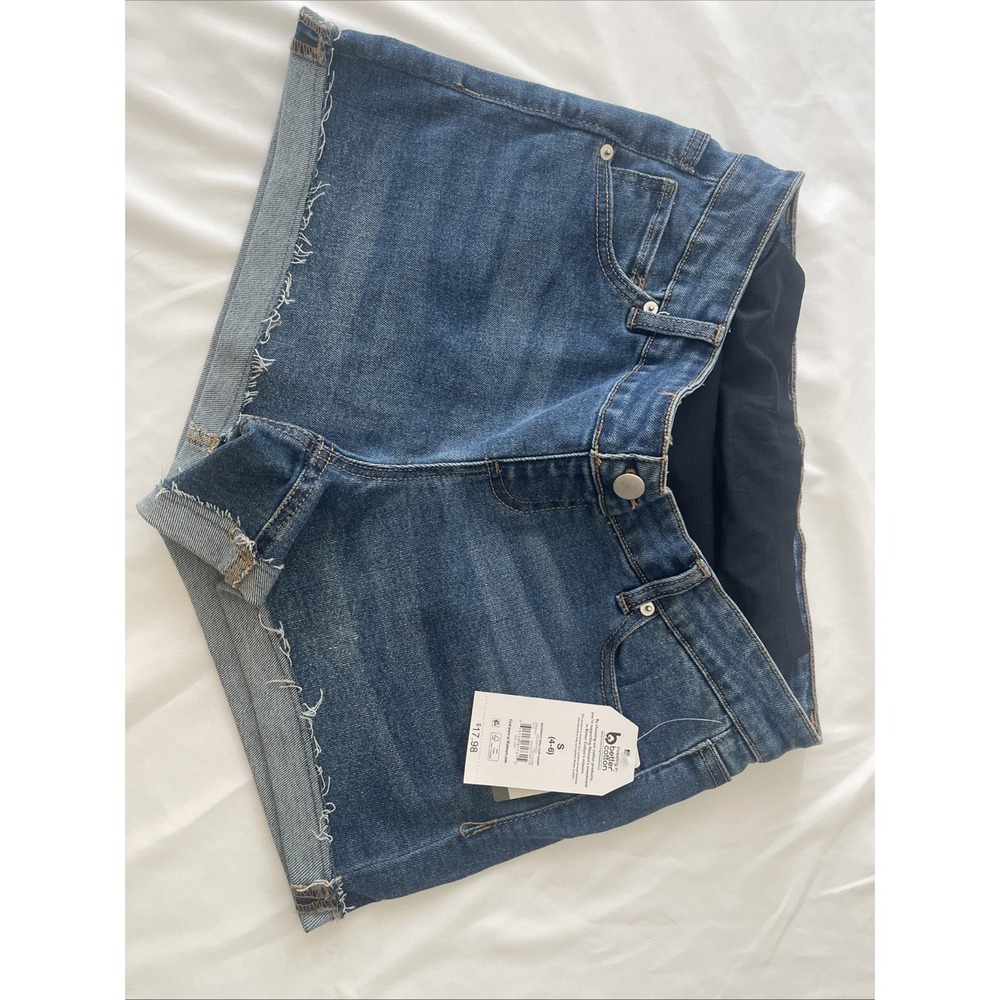 TIME & TRU Women's S (4-6) Maternity Shorts Comfort Belly Band Midwash NWT